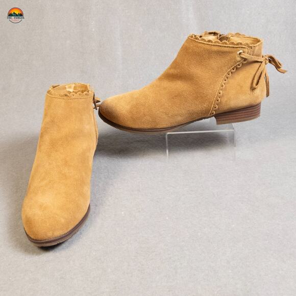 Jack Rogers Ankle Booties Brown Suede Classic Side Zip Cottage Women's Size 7.5M - Picture 1 of 13